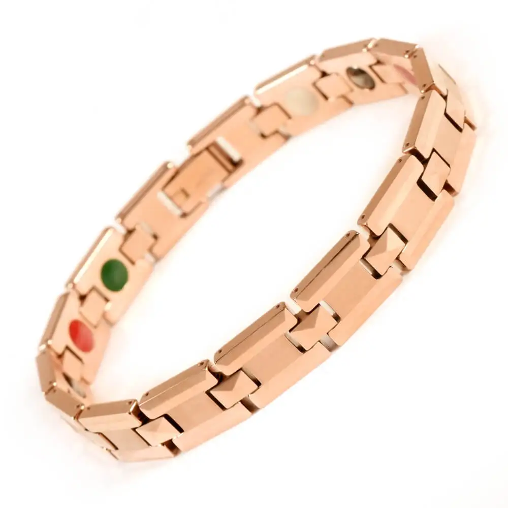 

Energinox wholesale perfect designs plated rose gold bio magnetic tungsten bracelet