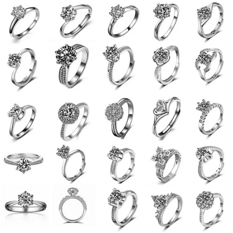 

Wholesale Women Eternity 925 Sterling Silver Rings Wedding Engagement Men's Ring, Planted gold