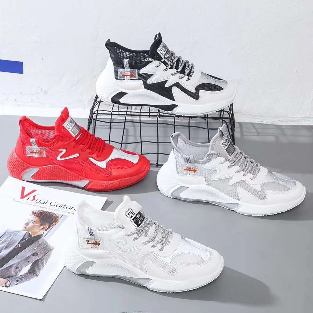 

New style rubber sports shoes running sports stock shoes casual sports shoes for man in China, Multiple colour