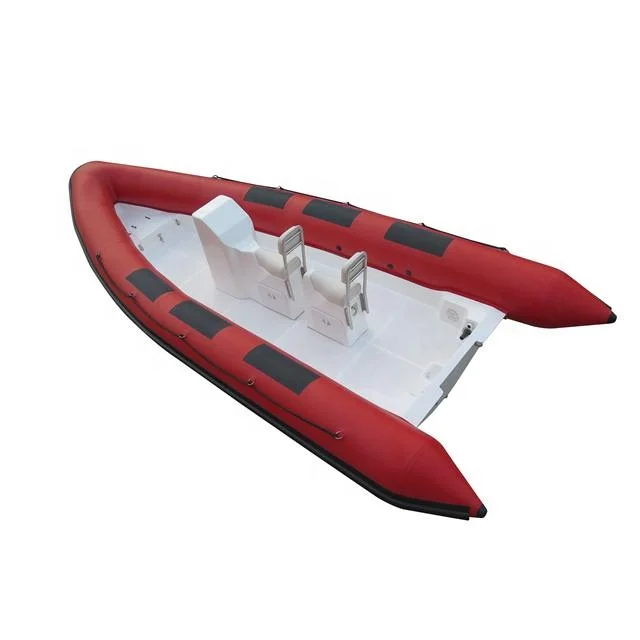 

CE Hot Welded RIB 580T FRP Hull Red RIB 580 Boats with outboard engine, Optional