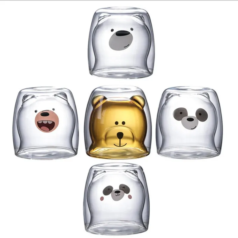 

free sample drinking glass Clear double wall glass cup