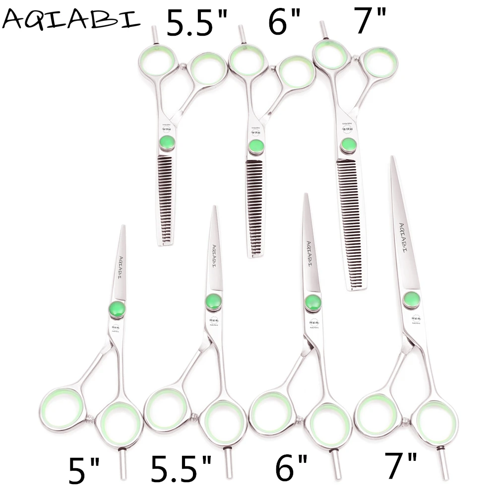 

Hairdressing Scissors 5" 5.5'' 6" 7" AQIABI JP 440C Hair Cutting Scissors Salon Thinning Shears Hair Scissors A1121, Shiny
