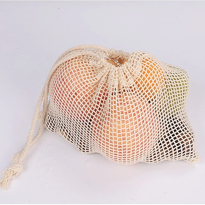 

Wholesale Reusable eco friendly grocery bag shopping net produce organic cotton mesh fruit bag Eco Friendly, Natural