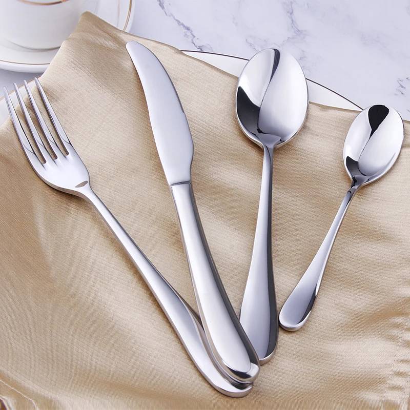 

Amazon Best Selling Utensils Mirror Polish 4pcs Silver Stainless Steel Cutlery Set