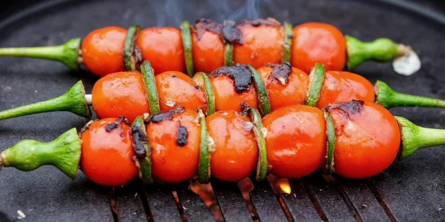 Platter of grilled veggies topped with different global spice blends