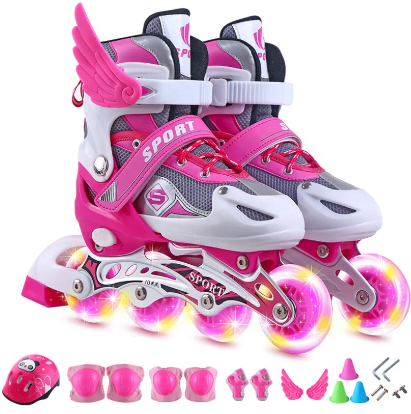 

Cheap Custom Adjustable Patines Soy Luna Roller Skates 4 Wheels Inline Roller Skate For Children, Quad Roller Skates, Blue/red/pink
