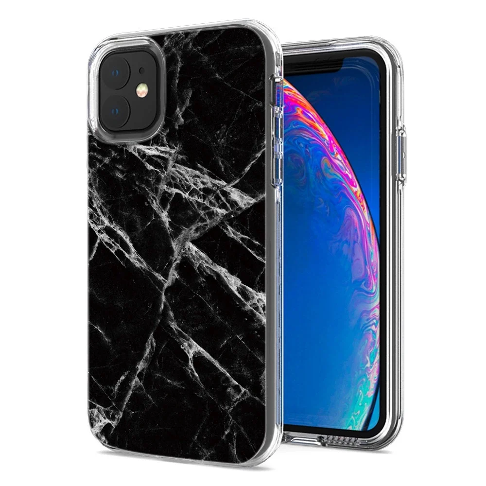 

Gradient Marble Case For iPhone 12 Pro / 12 for Girls Abstract Glossy Hybrid Ultra Slim Soft TPU Protective Case for iPhone 12