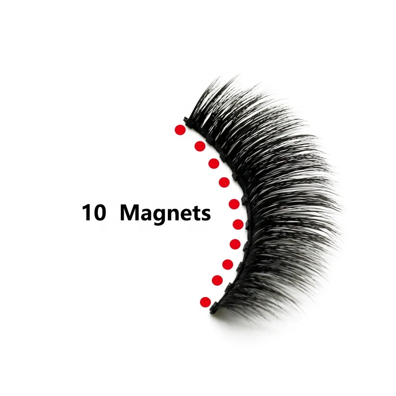 

Wholesale 3D Magnetic eyelashes Hot Sale 10 magnets magnetic false eyelashes 6D Silk eye lash 3D 25mm Faux Mink Eyelashes
