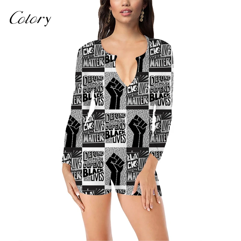 

Colory Stacked Jumpsuit Women Custom Print, Picture shows