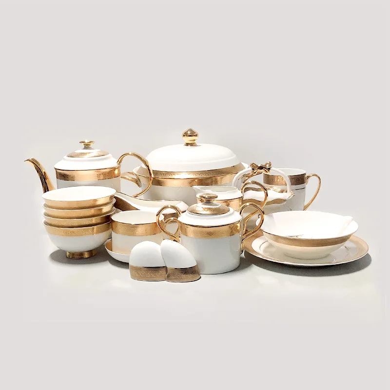 Hualian Factory Luxury Modern Cup Set Ceramic Dinnerware Set Ceramic Wedding Tableware New Bone