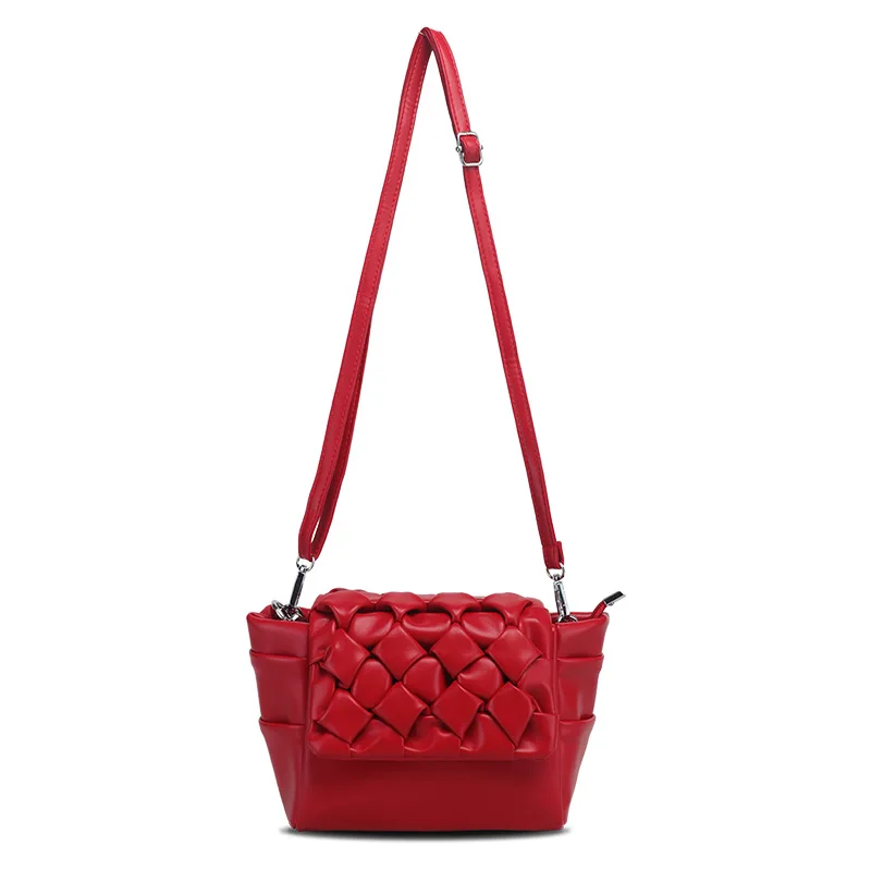 

Soft handbag wrinkle design summer style with metallic acrylic chain crossbody long strap handle evenning bag for women, 8 color option