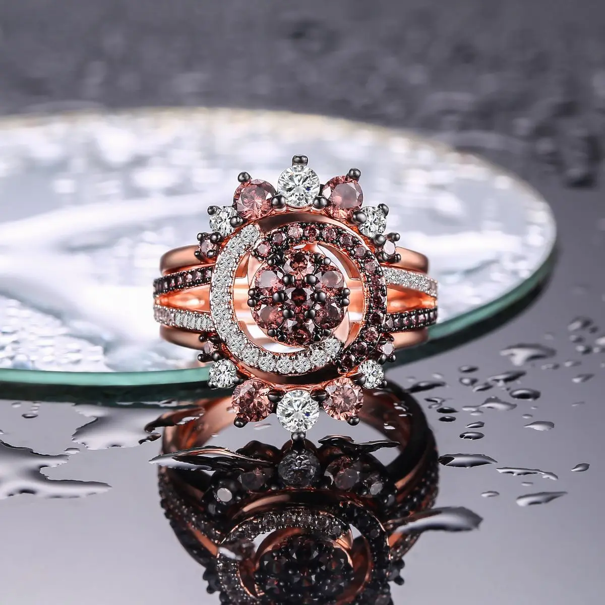 Fashion Finger Ring Fashion Jewelry Moissanite 18k Gold Plated Zircon