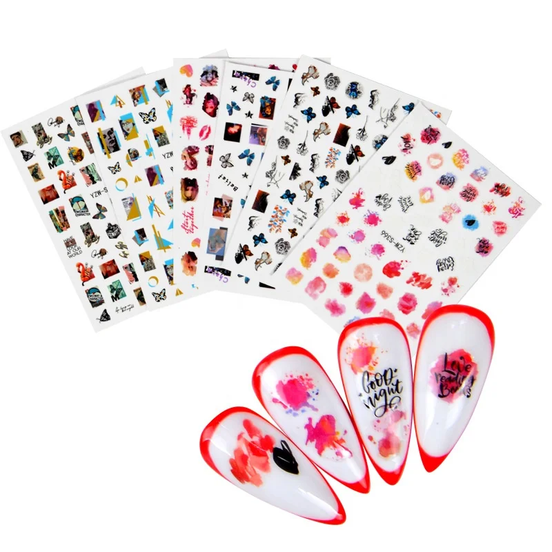 

Nail Art Sticker Vortex Geometry Color Wave Line Decoration Decal for Nail Salon, Picture