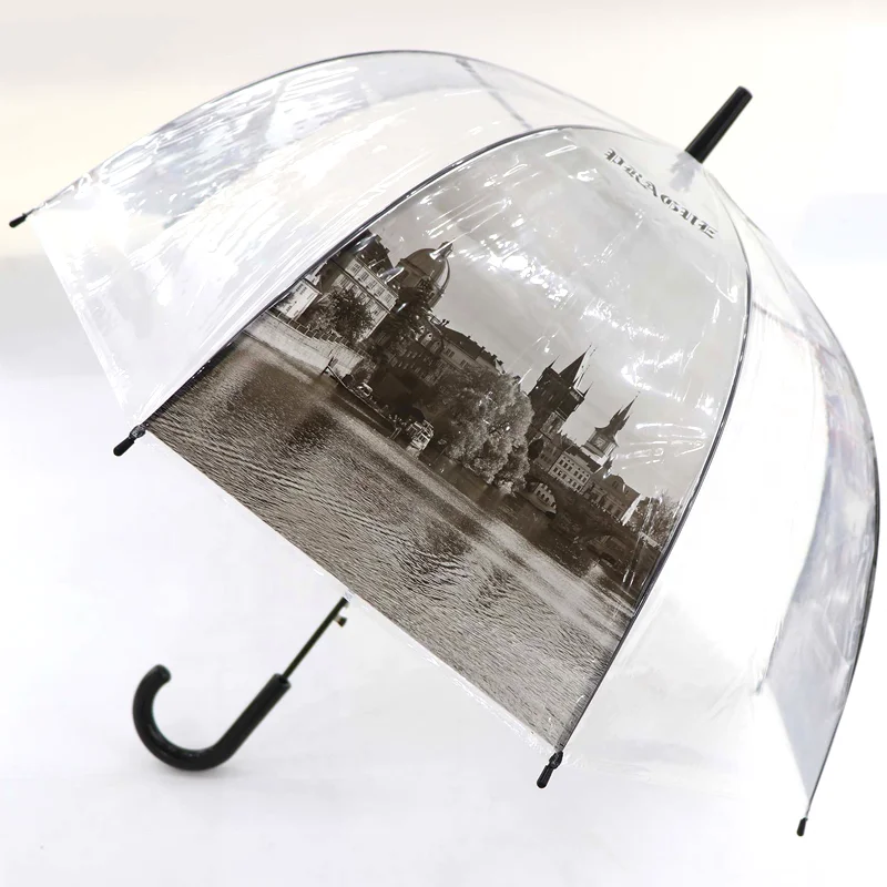 

RST EVA POE clear Plastic Cheap dome Bubble Umbrella Transparent printing custom logo umbrella