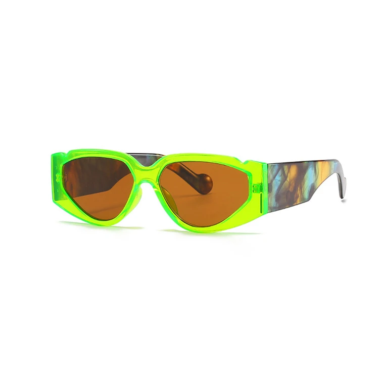 

randdlfo Leopard Green Thick Rectangle Square Sun Glasses Party Fashion Unisex Mens Women Men Vintage Sunglasses, 8 colors