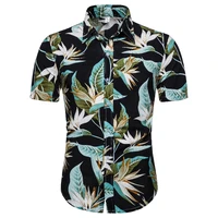 

Wholesale Printed Summer Thin Vacation Beach Shirts Cotton Floral Printed Men's Casual Wear Short Sleeve Hawaiian Man Shirts