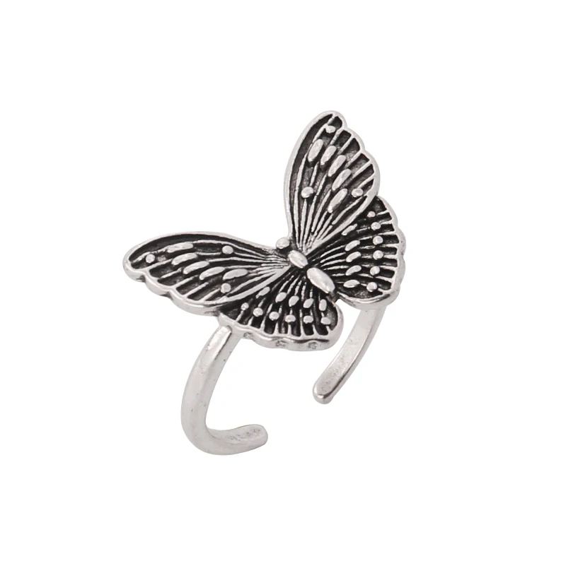 

S925 Silver Rings Set Jewellery Retro Style Butterfly Open Ring For Men And Women GiftJewelry Accessories Ring