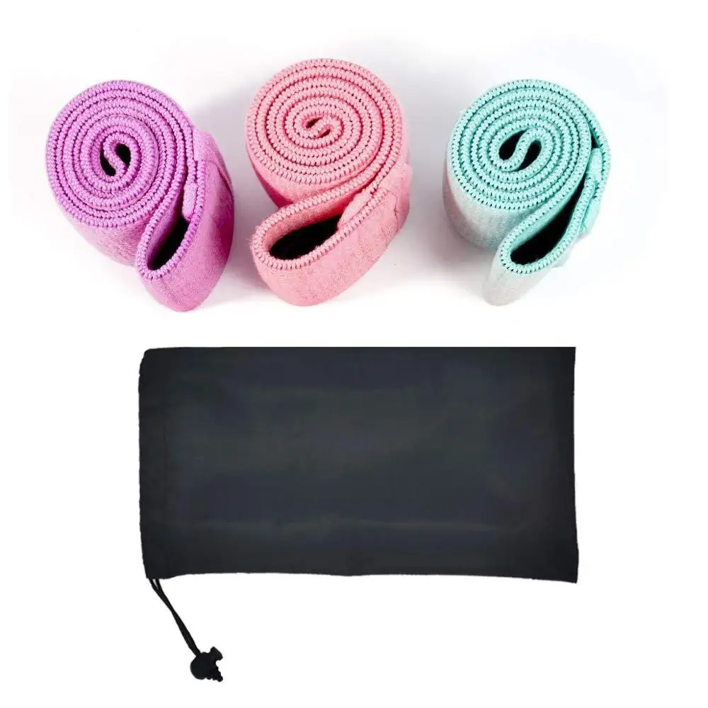 

Cotton Elastic Custom Printed Non slip 3 piece Yoga Gym Exercise fitness Resistance Bands, Customized color