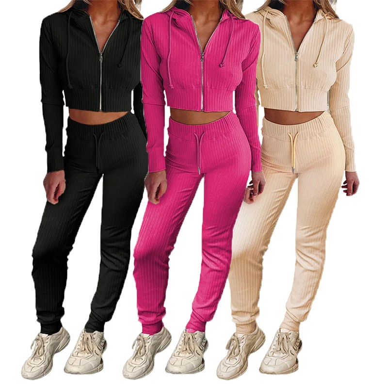 

Wholesale Custom Logo Training Jogging Wear Sweat Suits Set Sweatsuit Tracksuits For Women