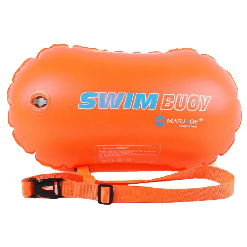 

2021 New design Dual Purpose Safe Swim Float Double Chambers Swim Buoy for Open Water Swimmers, Fluorescent orange, yellow, pink