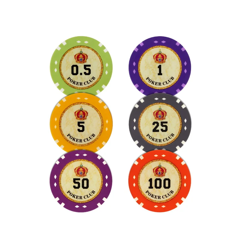 

YH Low MOQ Factory One Stop 14g Colorful Clay Casino Poker Chip Set In Stock, 6 color choose/custom design