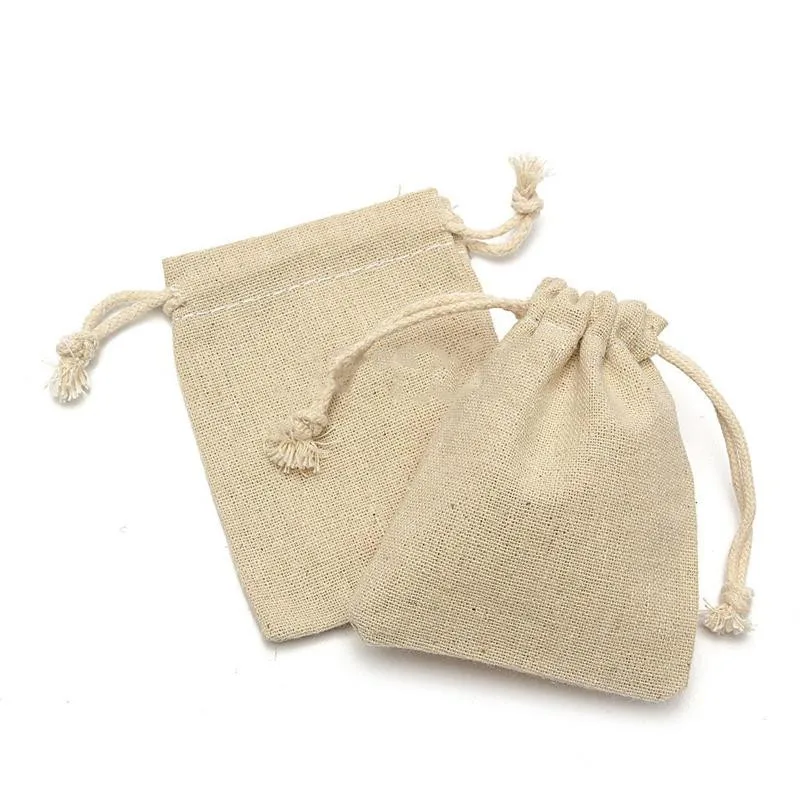 
Small Drawstring Natural Linen Cotton Jute Bag for Fruits&Vegetables Packaging 