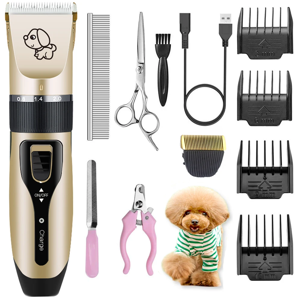 

Dropshipping Electrical Dog Hair Trimmer USB Charging Pet Rechargeable Low-noise Cat Hair Cutting Machine, Gold
