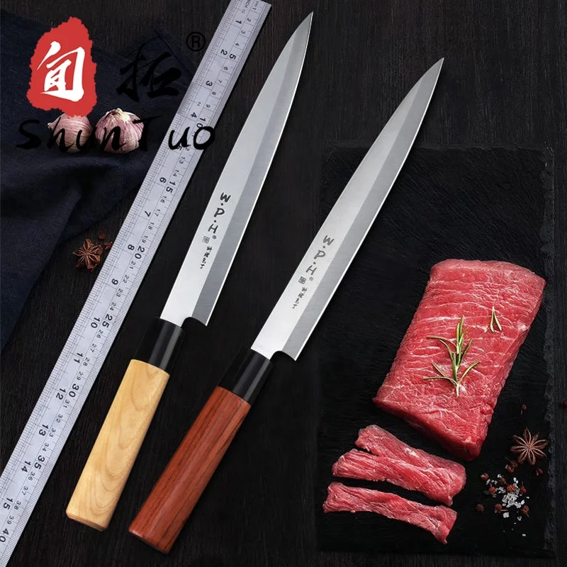 

Custom Rosewood Birch handle Traditional Japanese couteau fish Salmon sashimi sushi Chef kitchen knife, Customized color