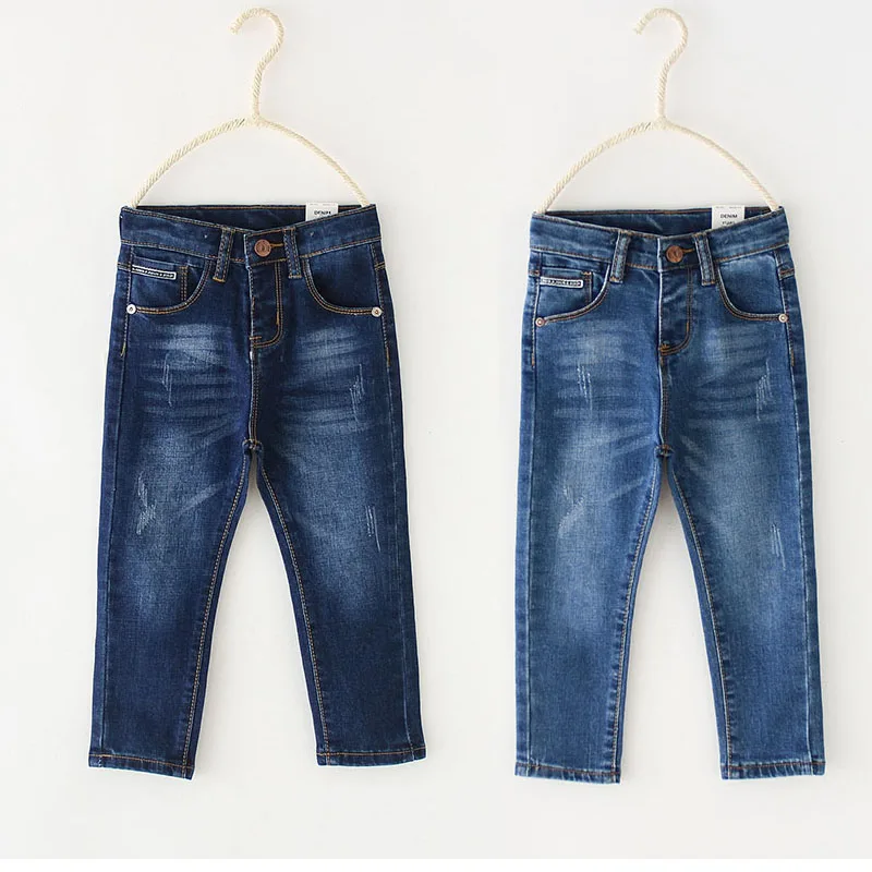 

Wholesale autumn kids boutique clothing full length washed denim pant boys jeans, As picture show