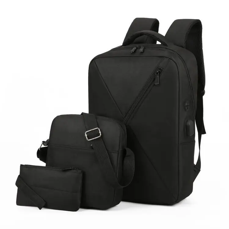 

New three-piece computer backpack business trend Oxford spinning men's and women's backpack