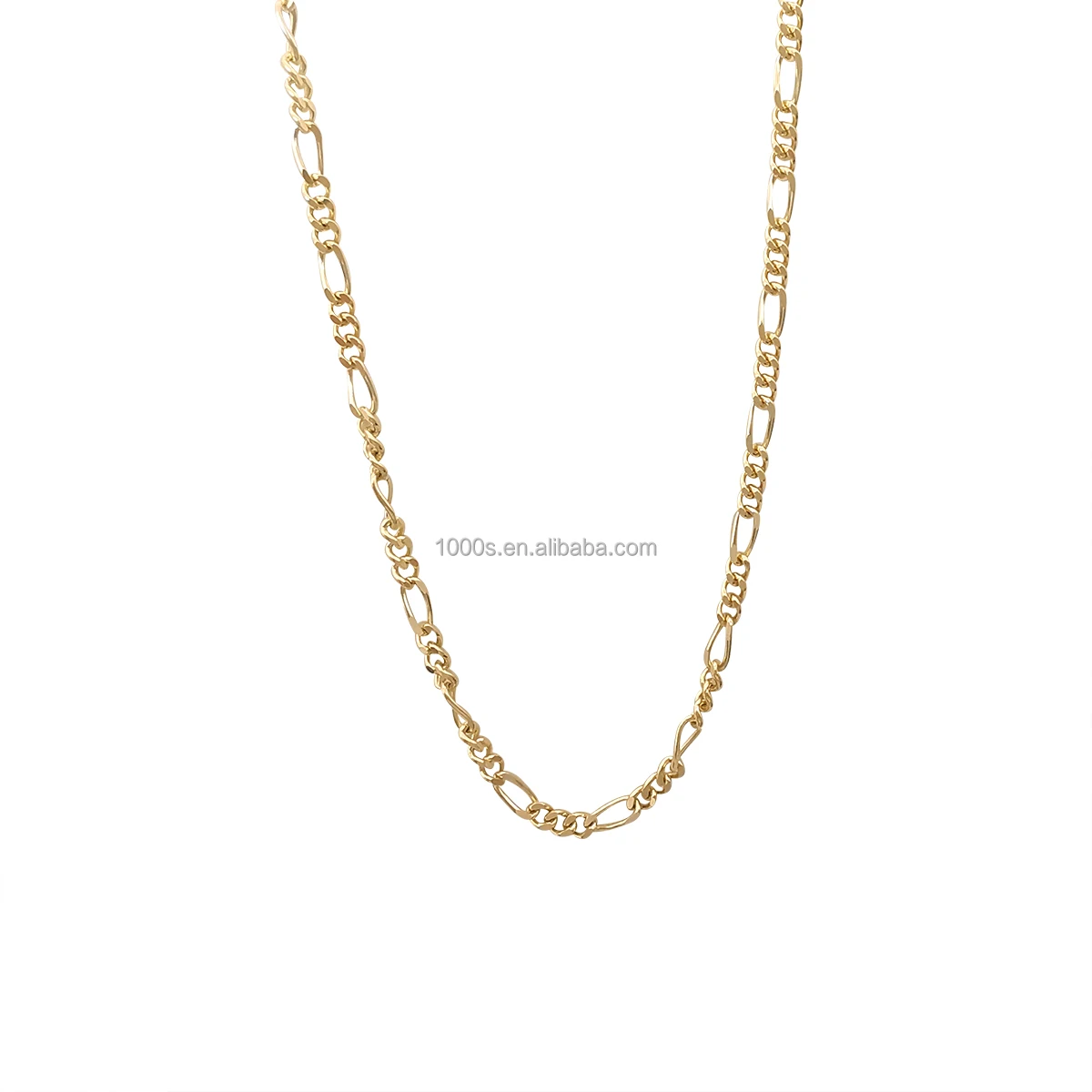 

Fine Jewelry 18K Gold Figaro Chain Necklace Real Solid Gold Jewellery No plating Variety of Size