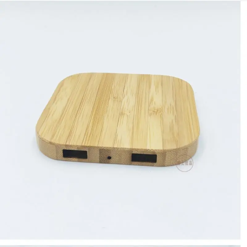 

Wireless Phone Charging Station Wood Bamboo Wireless Charger Qi Portable Charger For Mobile Phones, Bamboo color