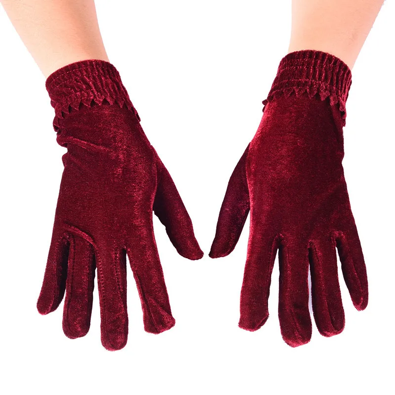 

Fashion Artificial Silk Touchscreen Outdoor Full Finger Riding Ladies Mittens, 4 colors