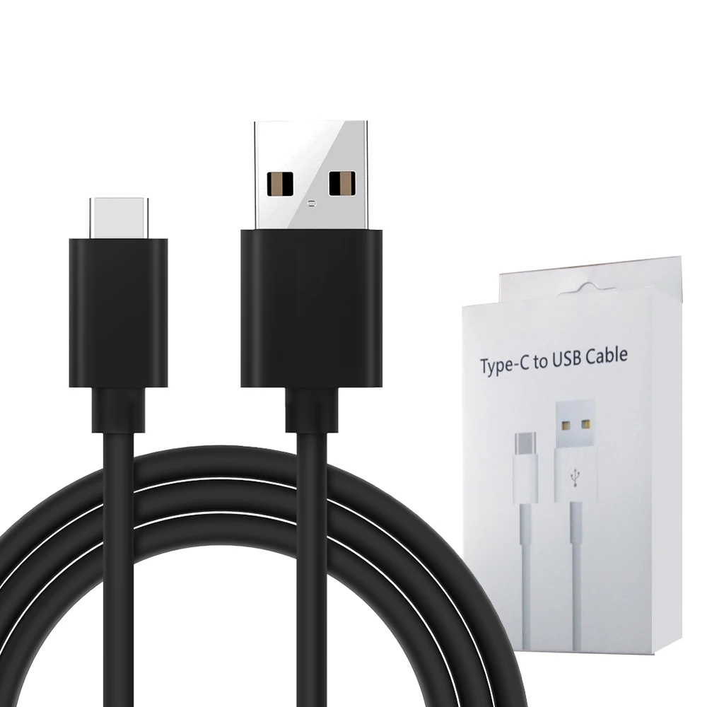 

USB Data Type C Cable For Samsung S10 Huawei P30 Pro Charging Cables for Samsung S9 S8 Type-C Mobile Phone Charger, Black, white