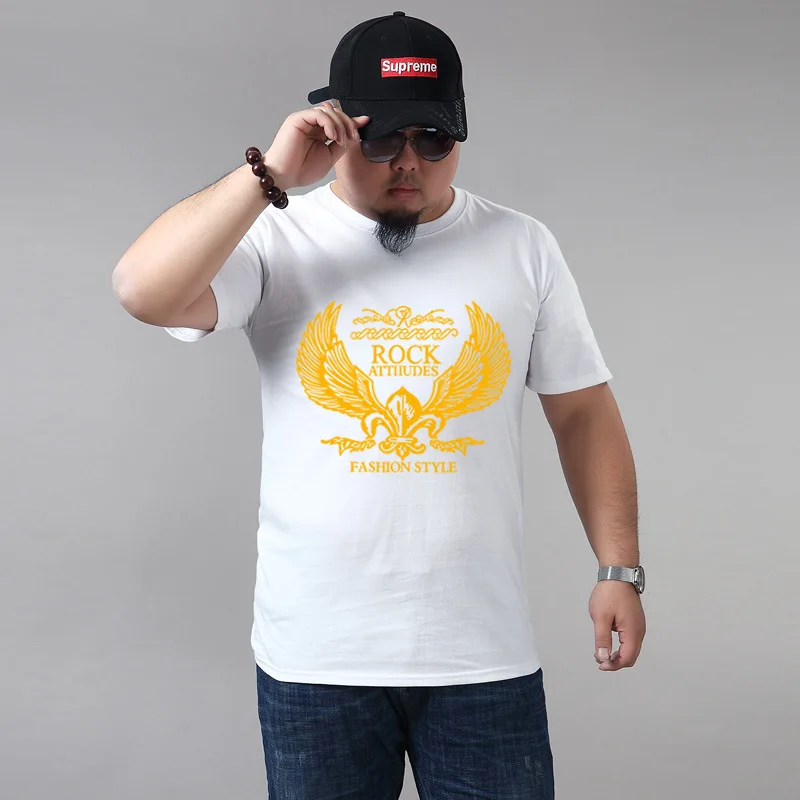 

Short Sleeve Cotton Summer Black Graphic Round Neck Oversized Men Plus Size T-Shirts, 9 colors available