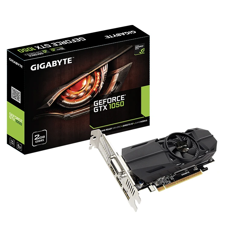 

GIGABYTE NVIDIA GeForce GTX 1050 Low Profile 2G Low Profile Design with 167mm Card Length GPU Graphics Card (GV-N1050-2GL)