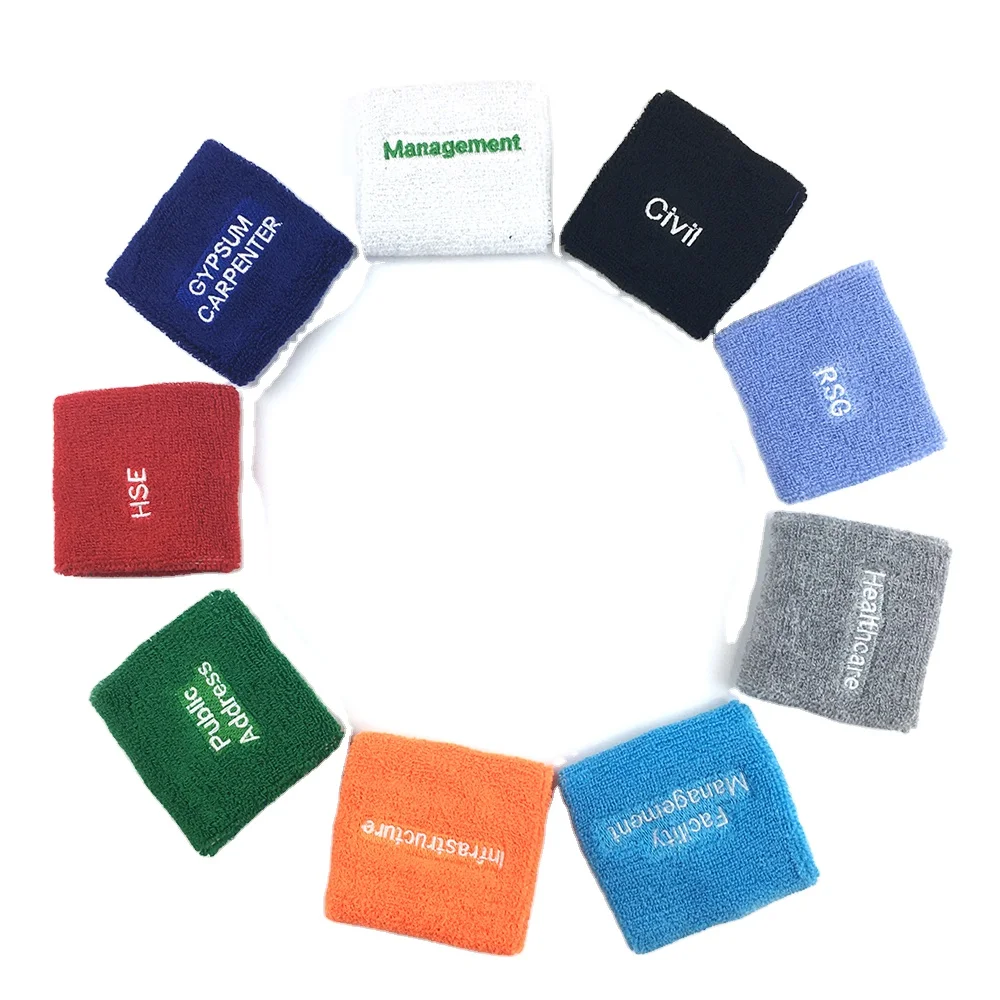 

Wholesale Sport Running Cotton Custom logo Embroidery Sweatband Elastic Band