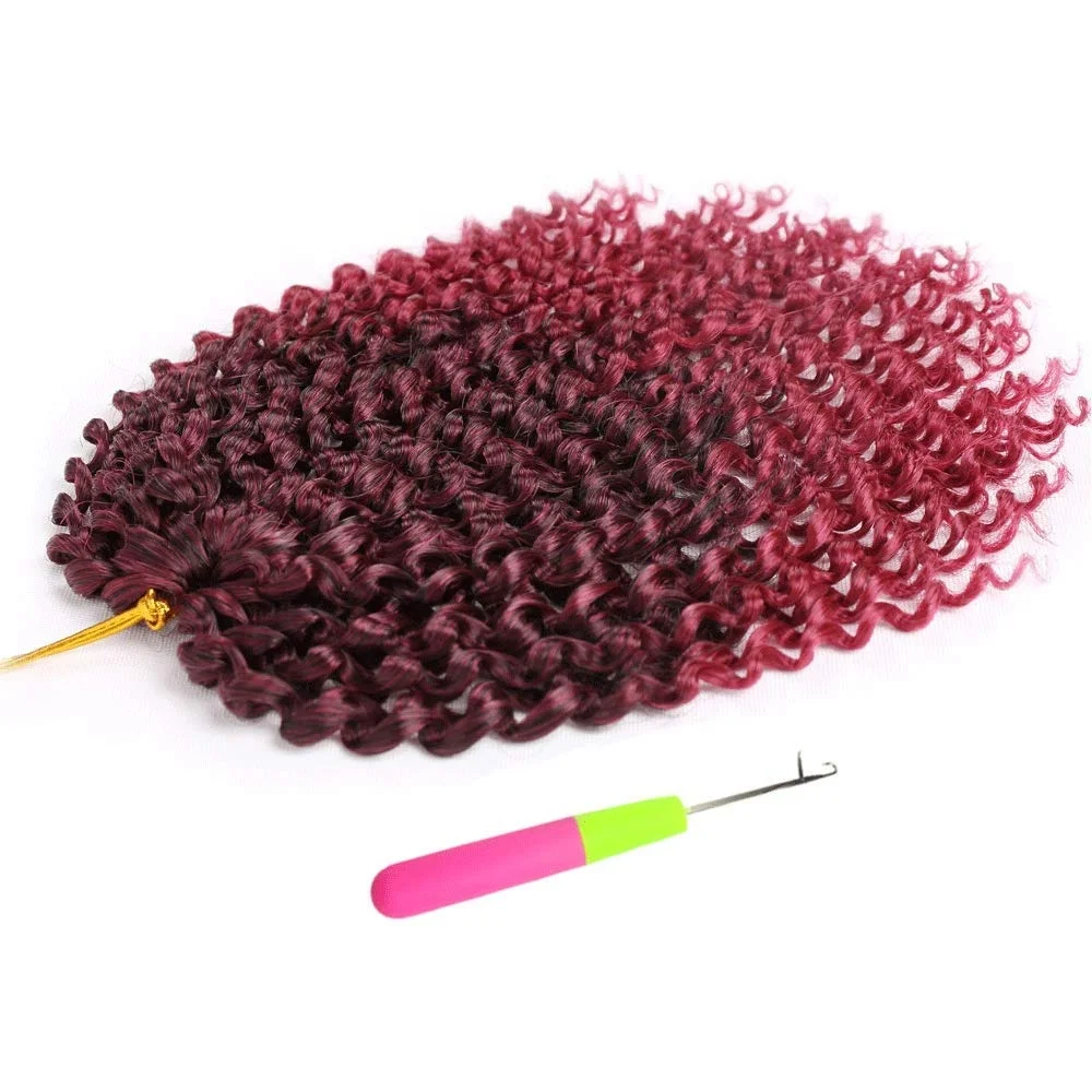 

Mali Bob Twist Crochet Hair 3pcs/pack 8 Inches Marley Twist Crochet Hair Curly Soft Synthetic Crochet Hair Extensions, Black brown red pink purple