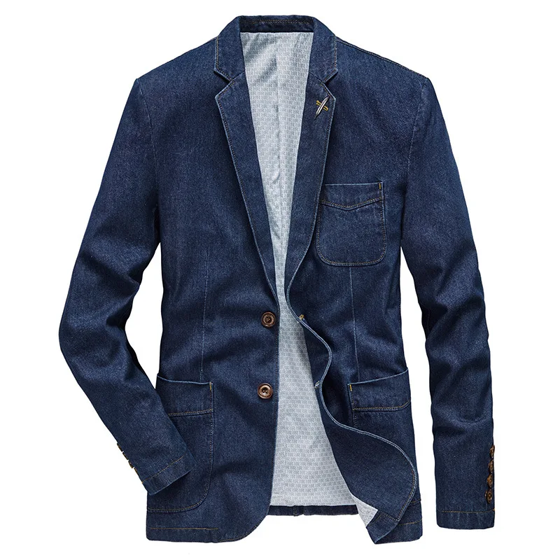 

New men's tall jacket men's denim suit jacket modern style denim jacket, Reference picture