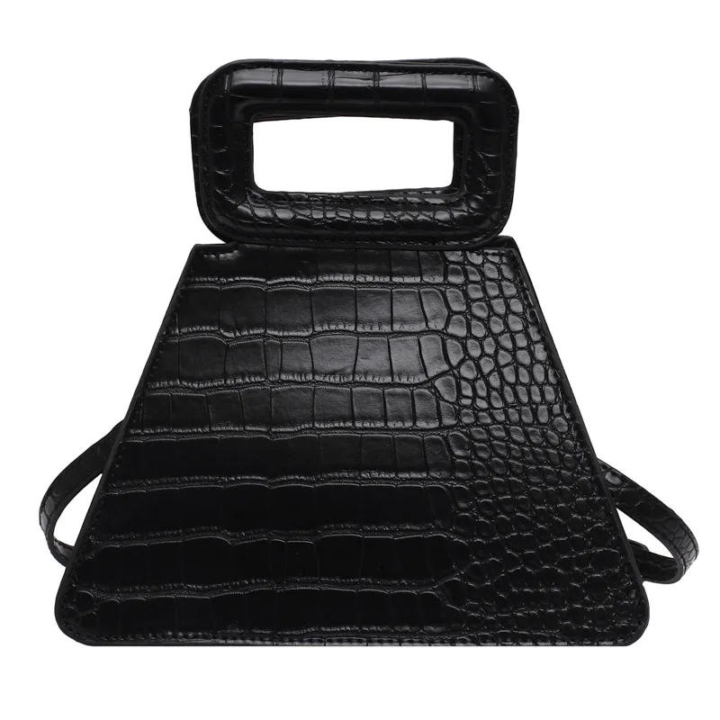 

New Women's Korean Fashion Trapezoid Shape Crocodile Pattern Purse And Handbag, White, black or customized