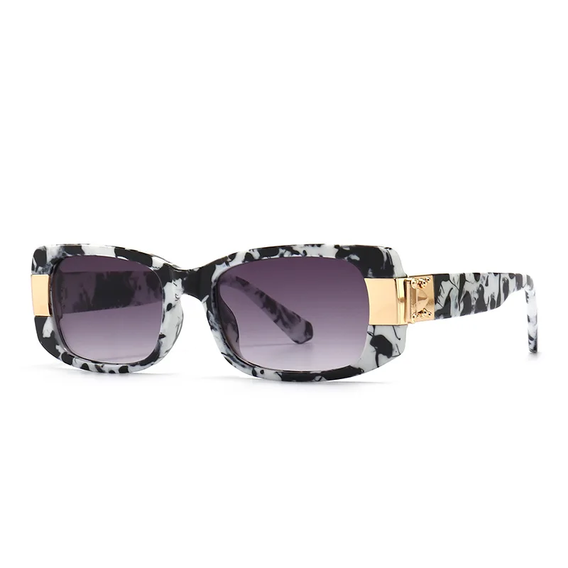 

Unique Blue Pink Print Square Sunglasses For Women Luxury Brand Flower Leg Small Sun Glasses Female Gradient Sexy Shades Men