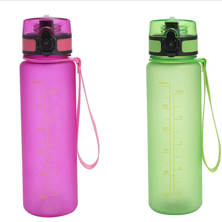 

amazon 600ML BPA Free Portable Plastic Water Bottle transparent plastic material cup custom color, Customized color