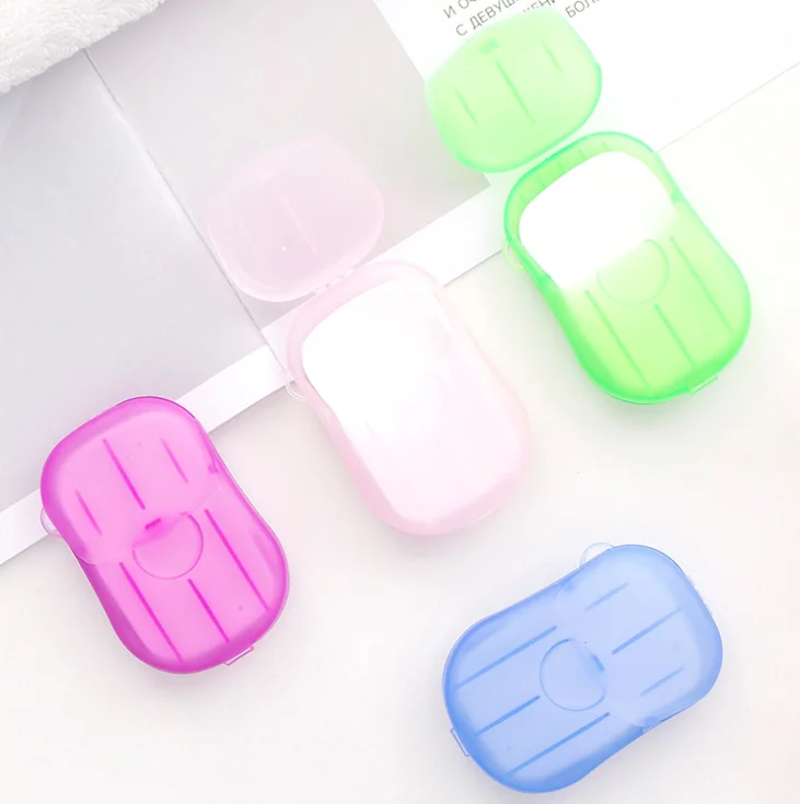 

Custom Logo Outdoor Portable Mini Soap Paper 20pcs/Box Travel Disposable Paper Soap Jabon de papel