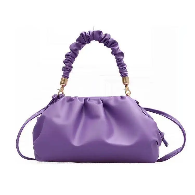 

Women Bags 2021 Sling Crossbody Shoulder Bag Women PU Leather Purse Handbags New Style Fashion Cloud Shape Candy Color Single, As the picture shown
