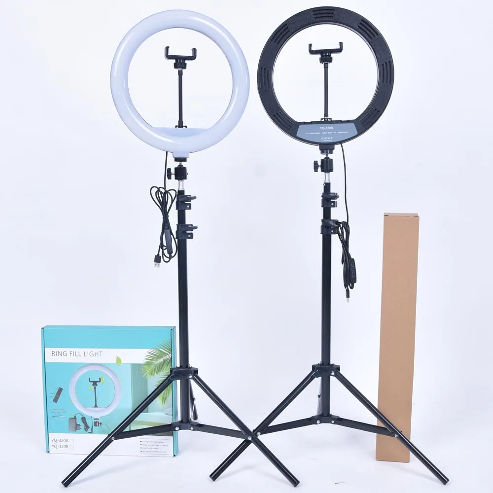 

DDP 12" LED Selfie Ring Light with Tripod Stand & Cellphone Holder for Live Stream/Makeup/YouTube Video, Black