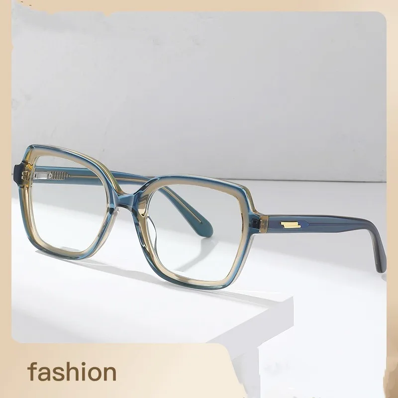 Famous brand plate anti blue light glasses men women fashion retro handmade acetate eyewear eyeglasses with myopia glasses