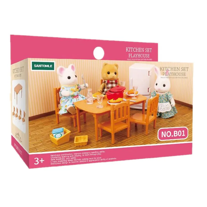 

Forest Family Mini Furniture Set Doll House Role Play Toy Kids Pretend Toys Mini Living Room Mini Dollhouse