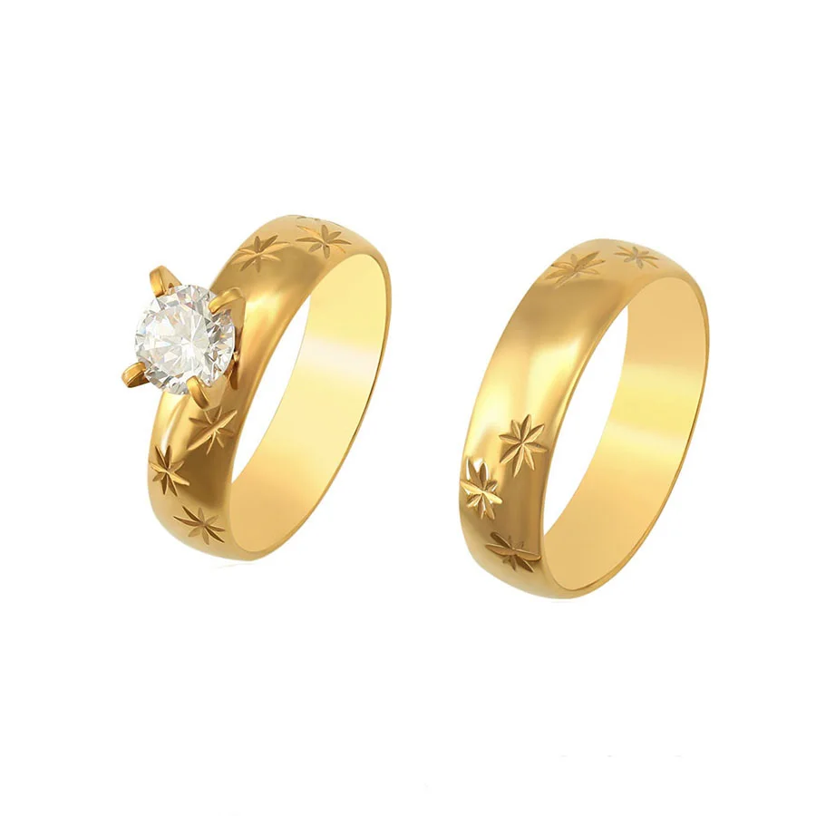 

R-150 Xuping fashion wholesale stainless steel couple jewelry wedding brand rings set