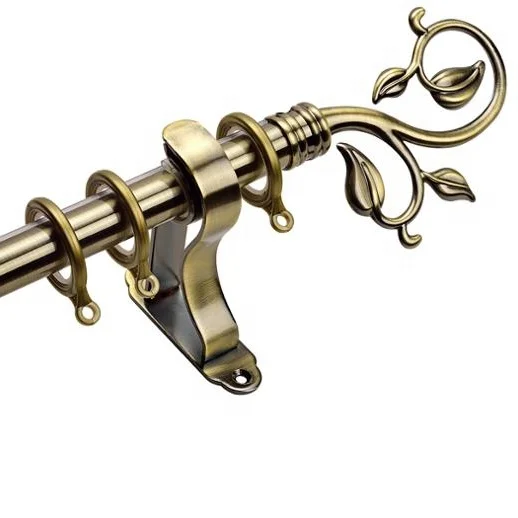 

KEEWO Windows accessories gold curtain pole rod double , silver anti-brass 28*22mm double curtain rod iron, Ab/ac/ss/customized