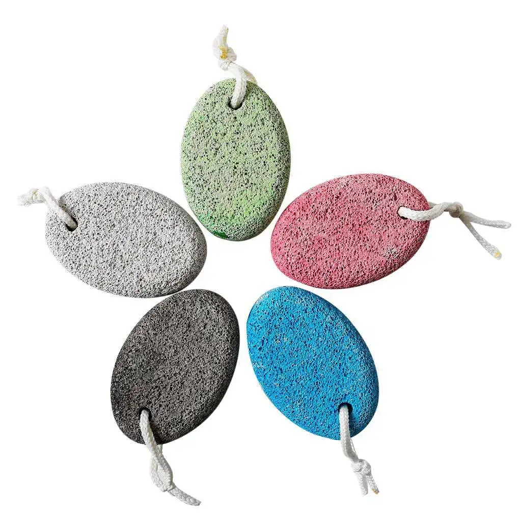 

Custom oval shape foot scrubber cleaning white pumice stone feet exfoliating stone